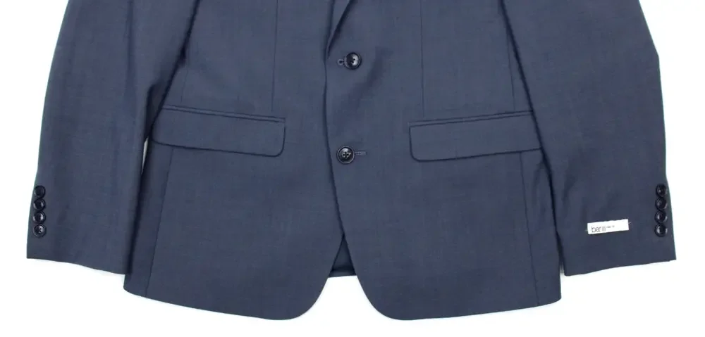 Bar III Skinny Fit Suit Jacket 44 L Mens Solid Blue Stretch Wool Two Button